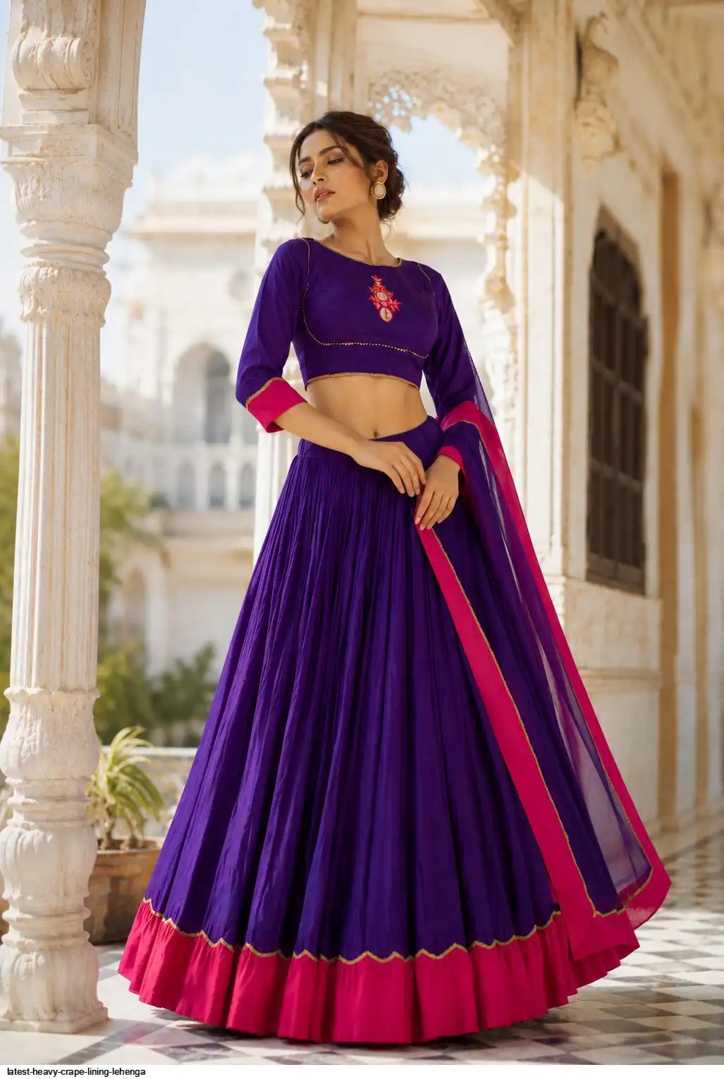 LATEST HEAVY CRAPE LINING LEHENGA 2