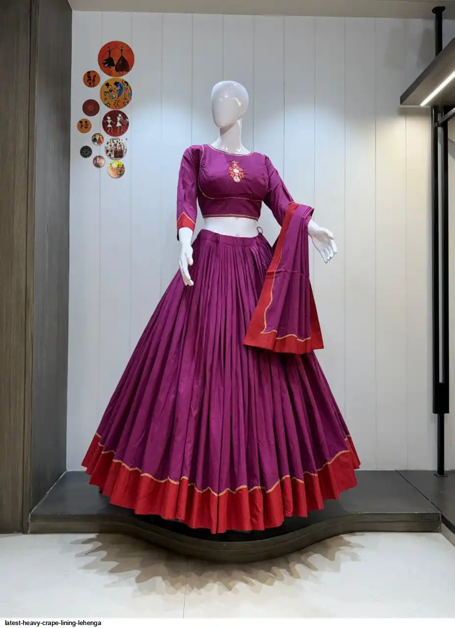 LATEST HEAVY CRAPE LINING LEHENGA 4