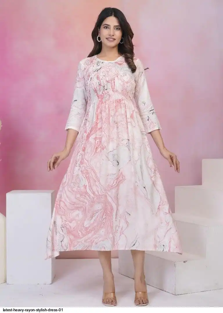 LATEST HEAVY RAYON STYLISH DRESS 01