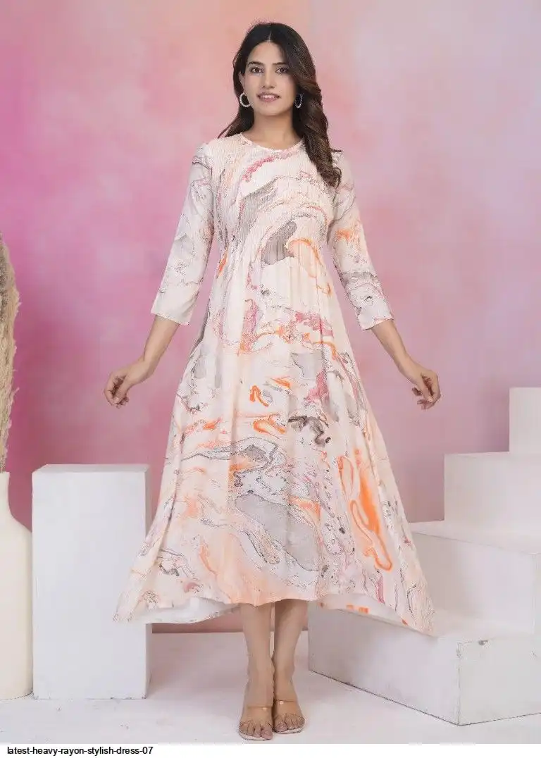 LATEST HEAVY RAYON STYLISH DRESS 07