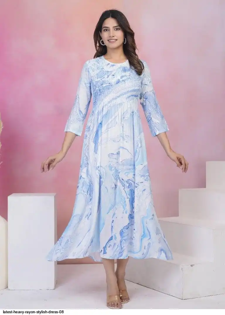 LATEST HEAVY RAYON STYLISH DRESS 08