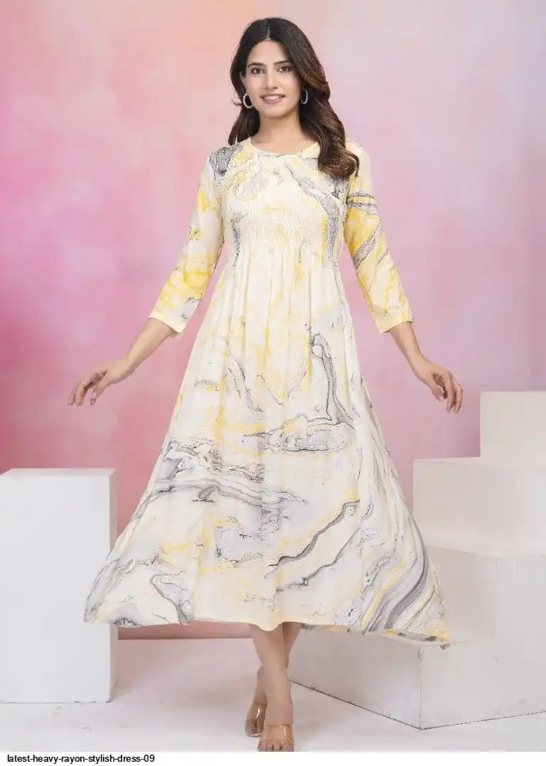 LATEST HEAVY RAYON STYLISH DRESS 09