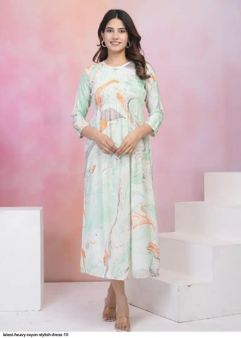 LATEST HEAVY RAYON STYLISH DRESS 10