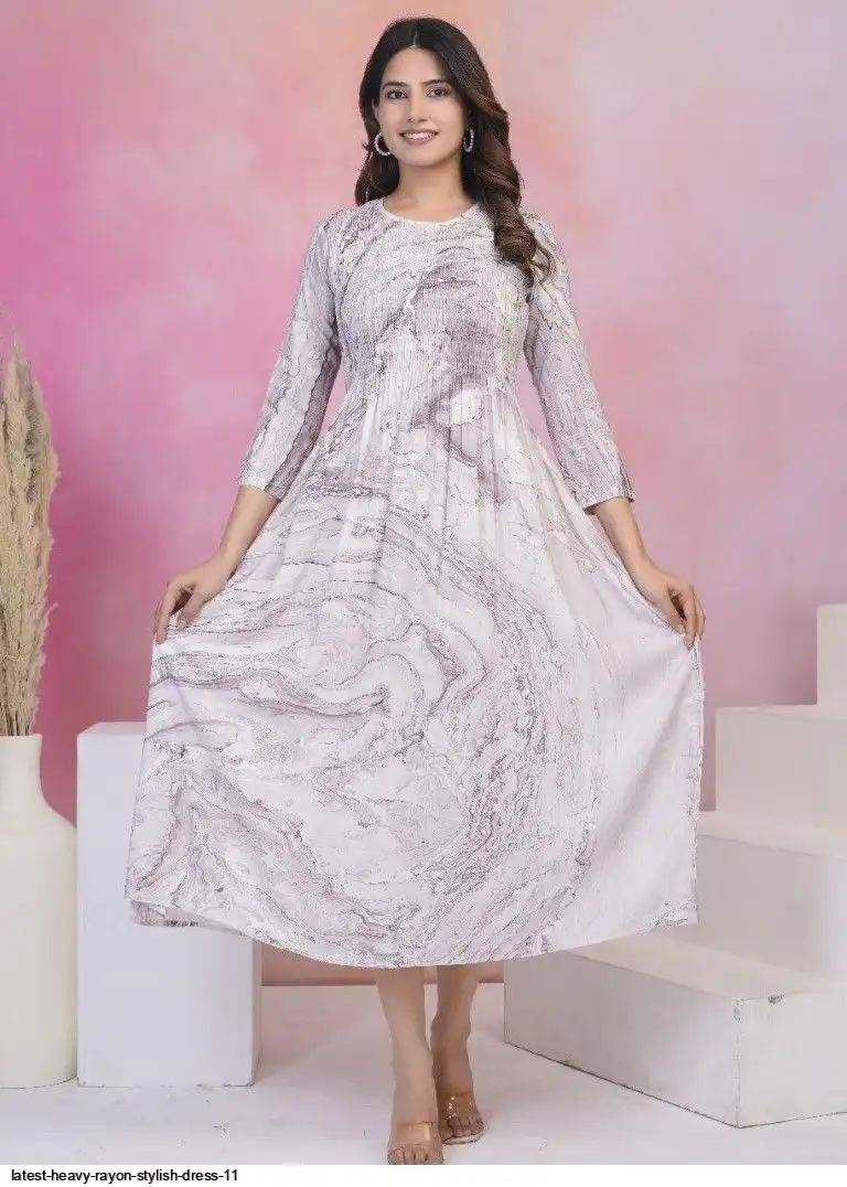 LATEST HEAVY RAYON STYLISH DRESS 11