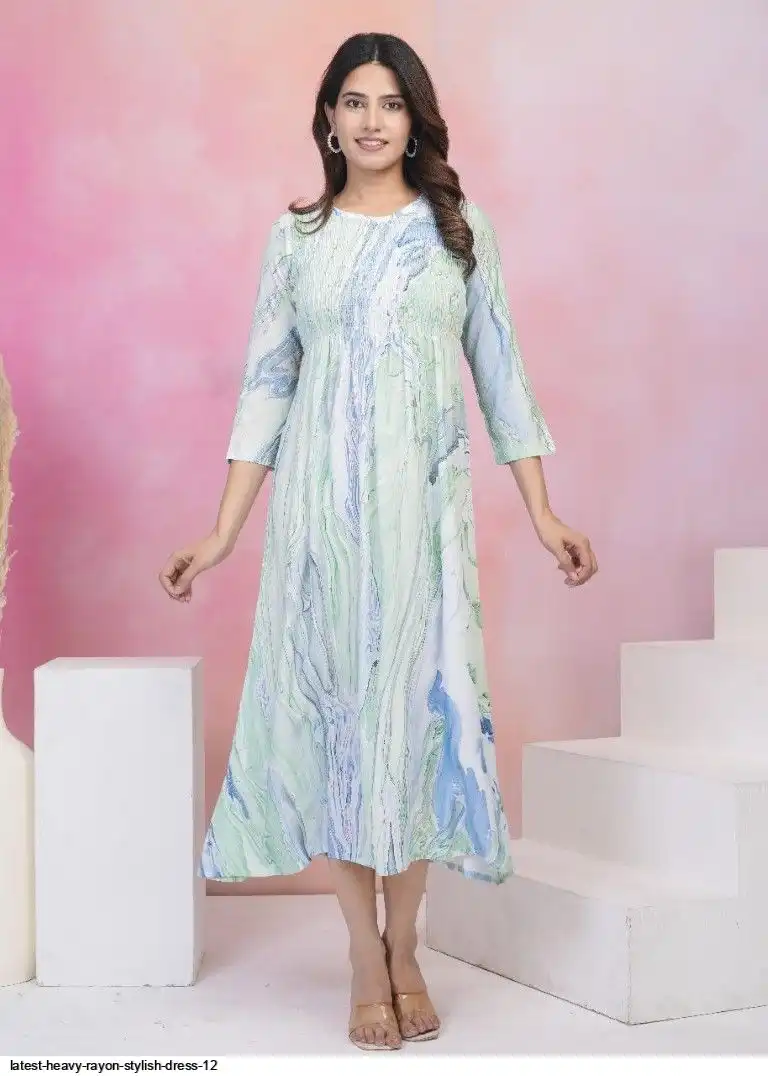 LATEST HEAVY RAYON STYLISH DRESS 12