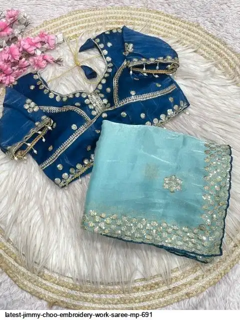 LATEST JIMMY CHOO EMBROIDERY WORK SAREE MP 691 B