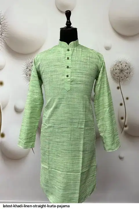 LATEST KHADI LINEN STRAIGHT KURTA PAJAMA C
