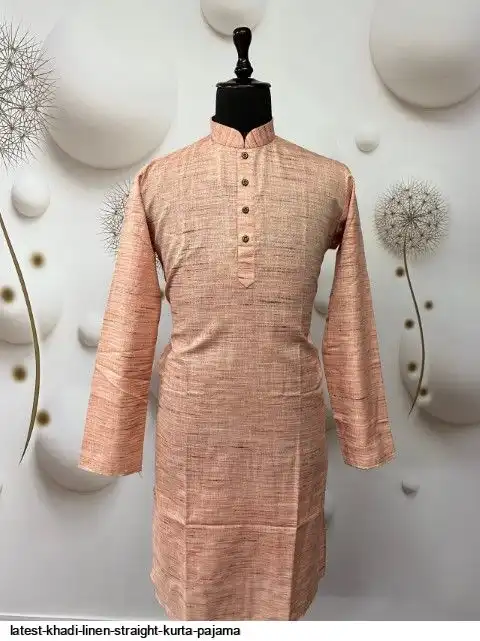 LATEST KHADI LINEN STRAIGHT KURTA PAJAMA D