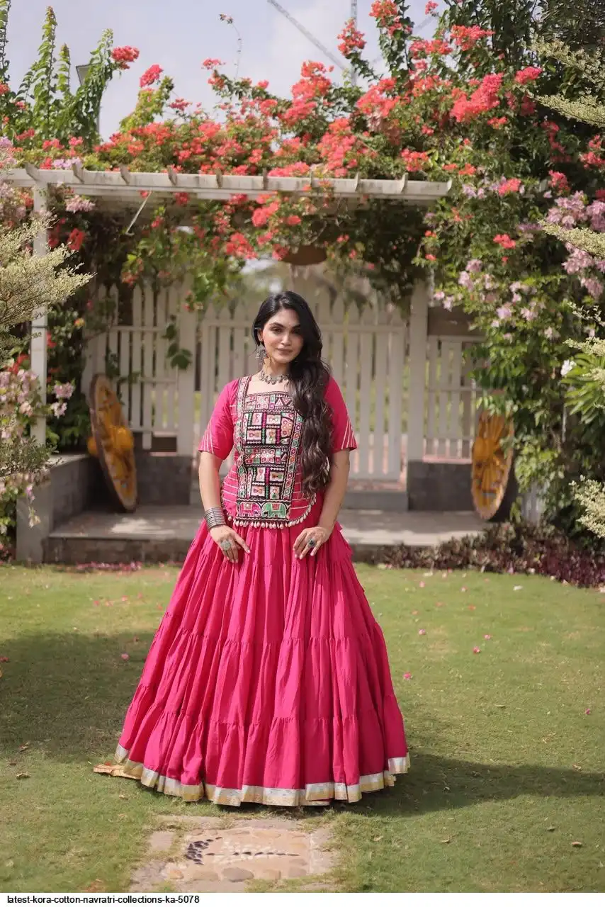 LATEST KORA COTTON NAVRATRI COLLECTIONS KA 5078 A