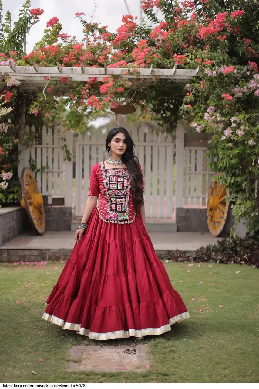 LATEST KORA COTTON NAVRATRI COLLECTIONS KA 5078 C