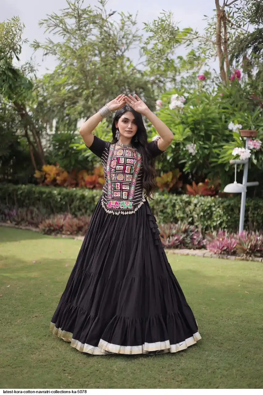 LATEST KORA COTTON NAVRATRI COLLECTIONS KA 5078 D