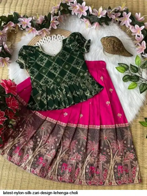 LATEST NYLON SILK ZARI DESIGN LEHENGA CHOLI D