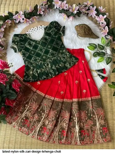 LATEST NYLON SILK ZARI DESIGN LEHENGA CHOLI A