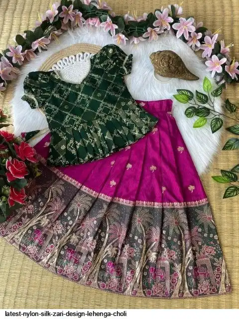 LATEST NYLON SILK ZARI DESIGN LEHENGA CHOLI C
