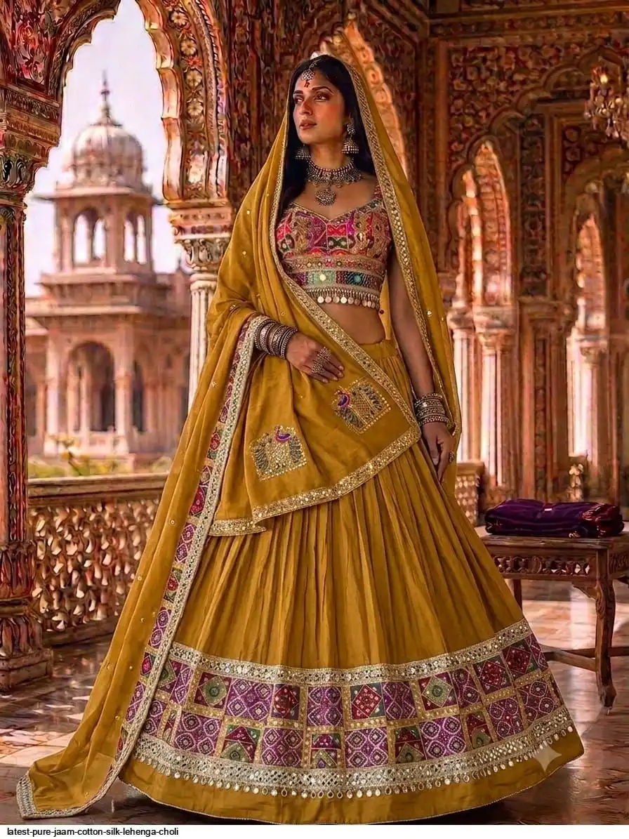 LATEST PURE JAAM COTTON SILK LEHENGA CHOLI 1