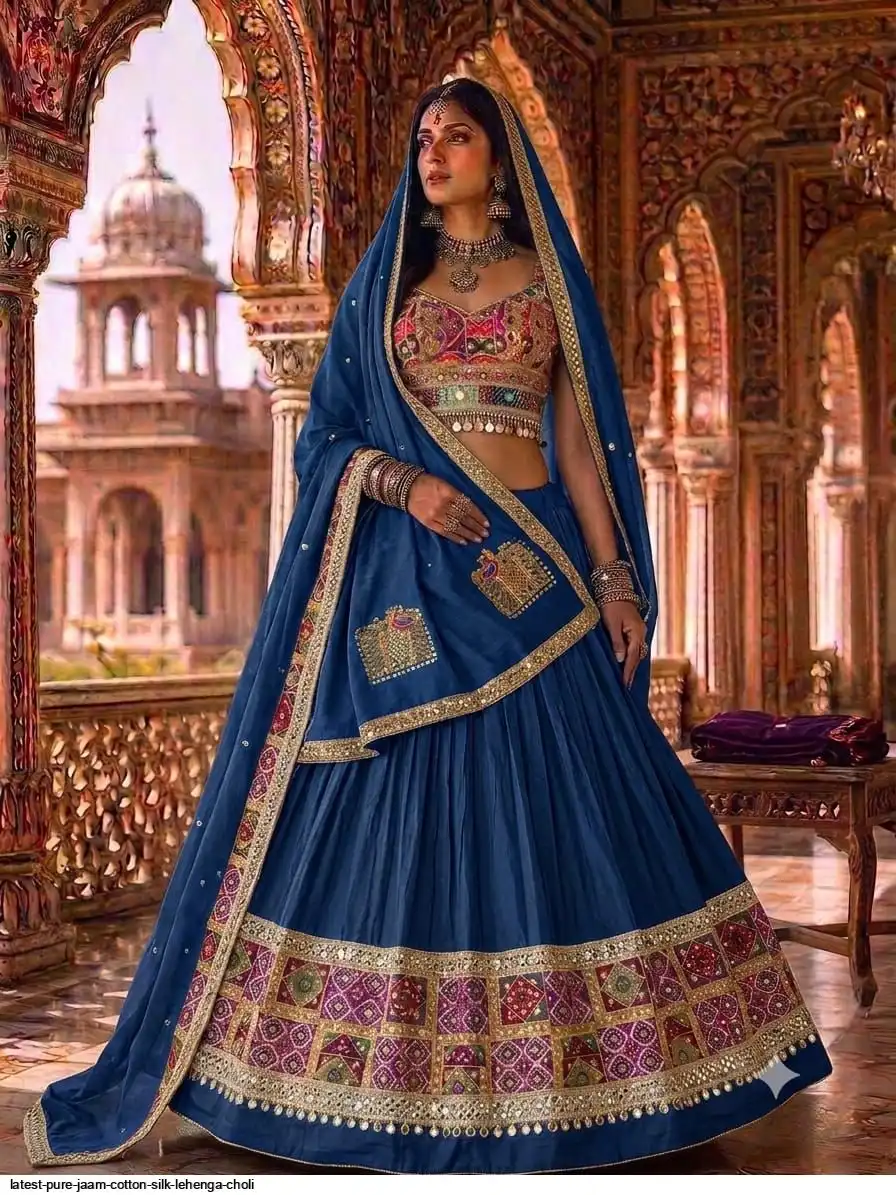 LATEST PURE JAAM COTTON SILK LEHENGA CHOLI 2