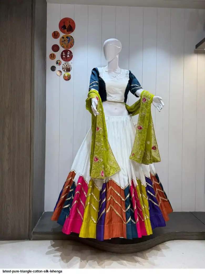 LATEST PURE TRIANGLE COTTON SILK LEHENGA 1