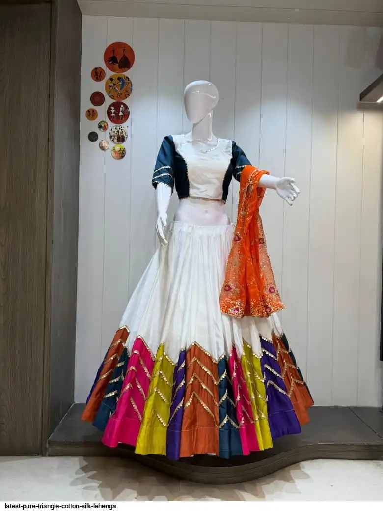 LATEST PURE TRIANGLE COTTON SILK LEHENGA 2