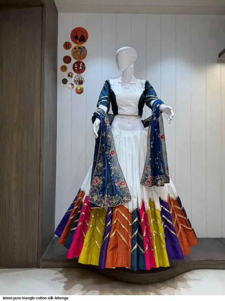 LATEST PURE TRIANGLE COTTON SILK LEHENGA 3