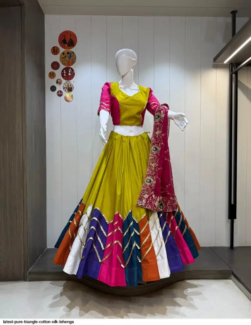 LATEST PURE TRIANGLE COTTON SILK LEHENGA 5