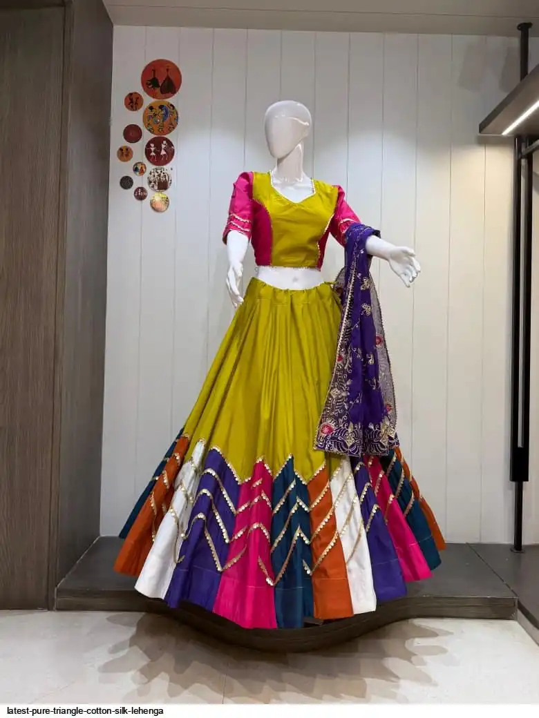 LATEST PURE TRIANGLE COTTON SILK LEHENGA 6