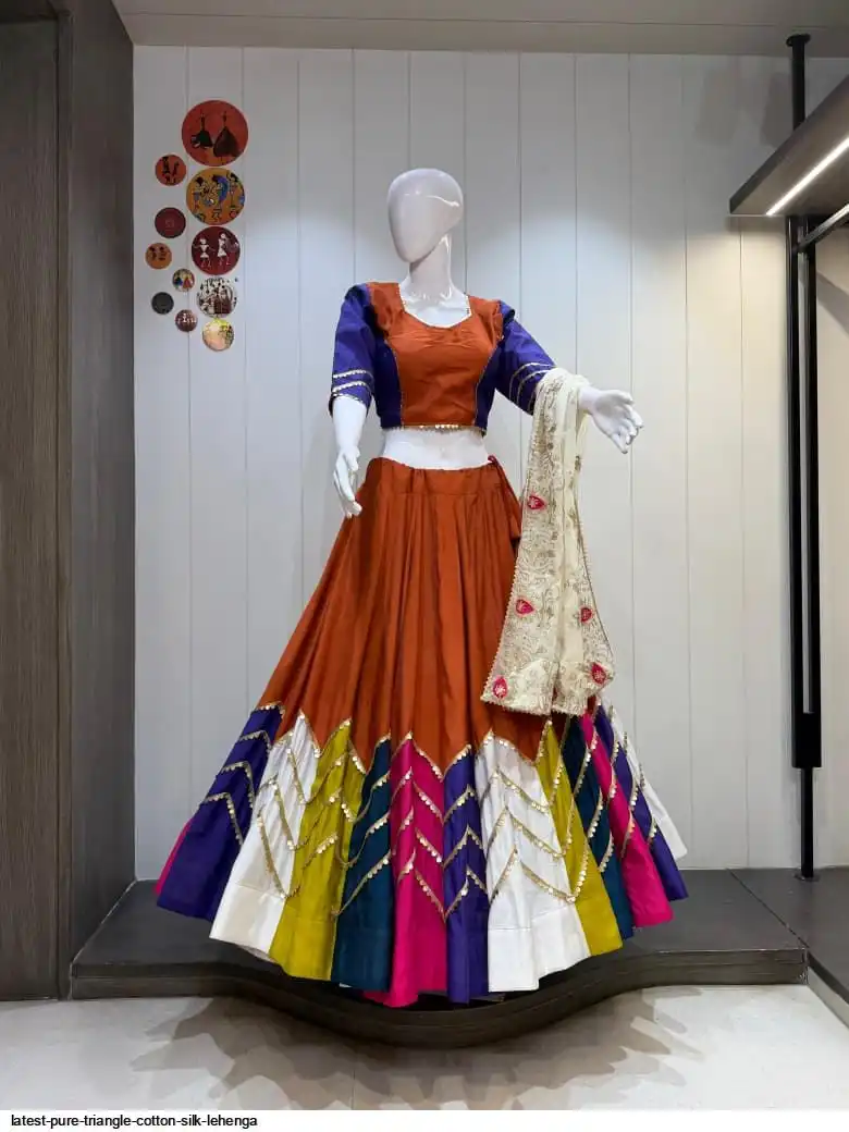 LATEST PURE TRIANGLE COTTON SILK LEHENGA 7