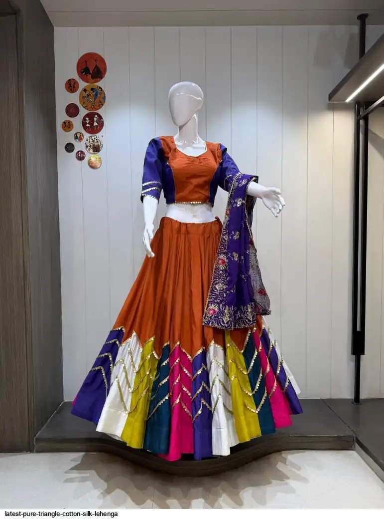 LATEST PURE TRIANGLE COTTON SILK LEHENGA 8