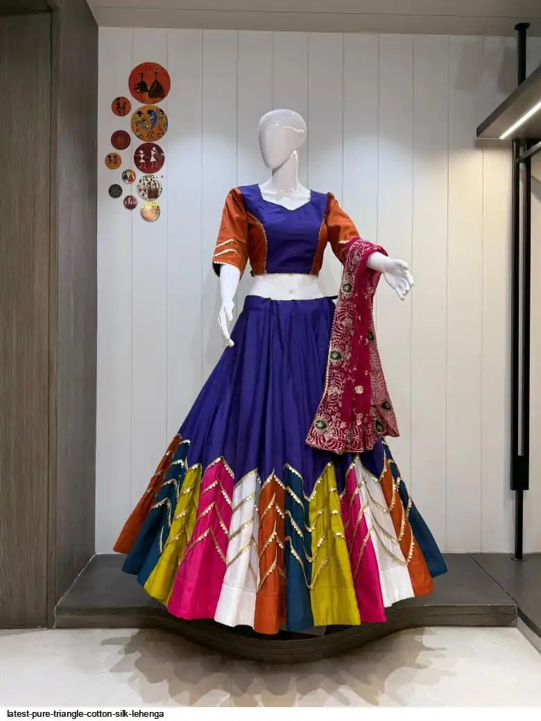 LATEST PURE TRIANGLE COTTON SILK LEHENGA 9