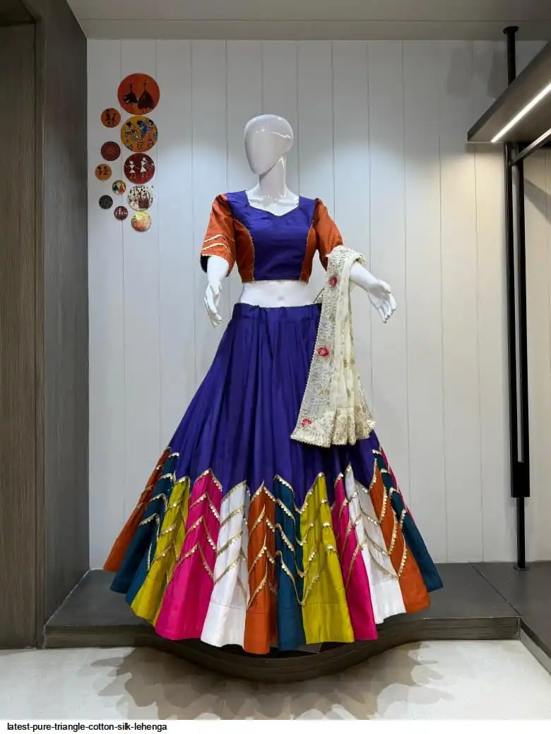 LATEST PURE TRIANGLE COTTON SILK LEHENGA 10