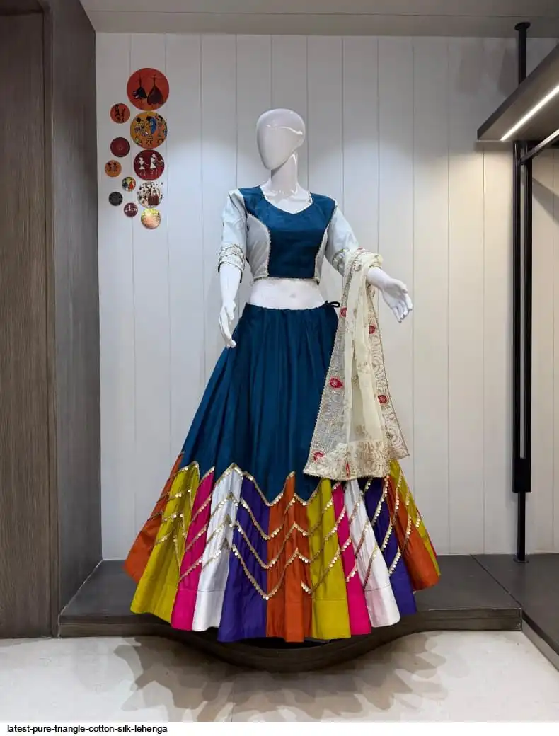 LATEST PURE TRIANGLE COTTON SILK LEHENGA 13