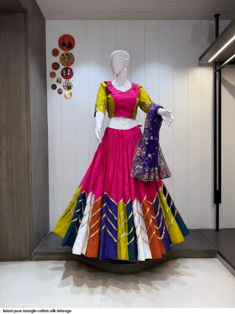 LATEST PURE TRIANGLE COTTON SILK LEHENGA 11