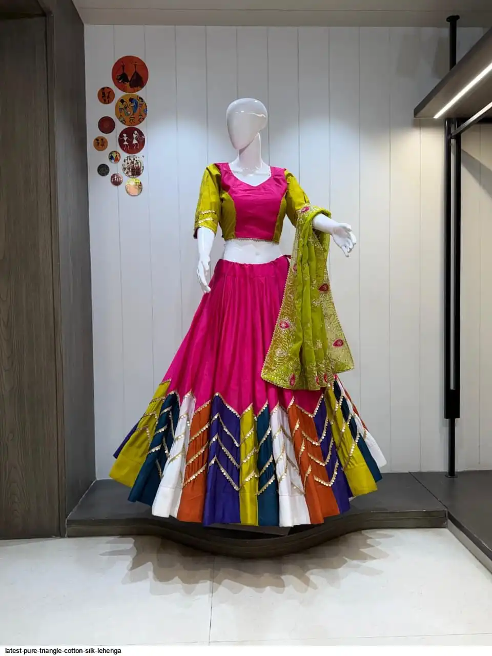 LATEST PURE TRIANGLE COTTON SILK LEHENGA 12