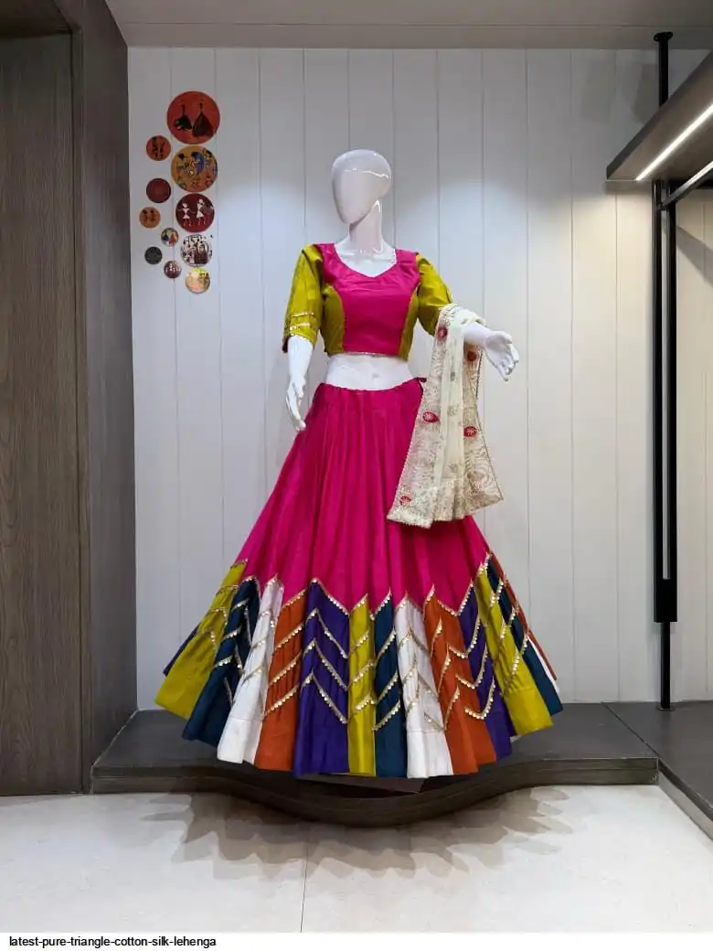 LATEST PURE TRIANGLE COTTON SILK LEHENGA 14