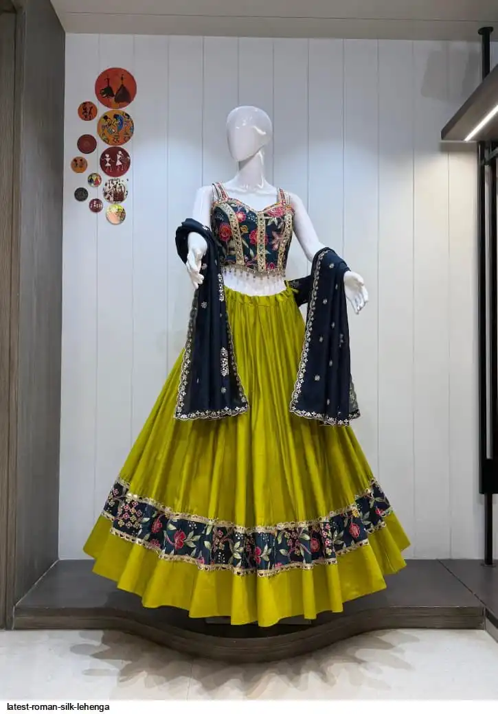LATEST ROMAN SILK LEHENGA 4