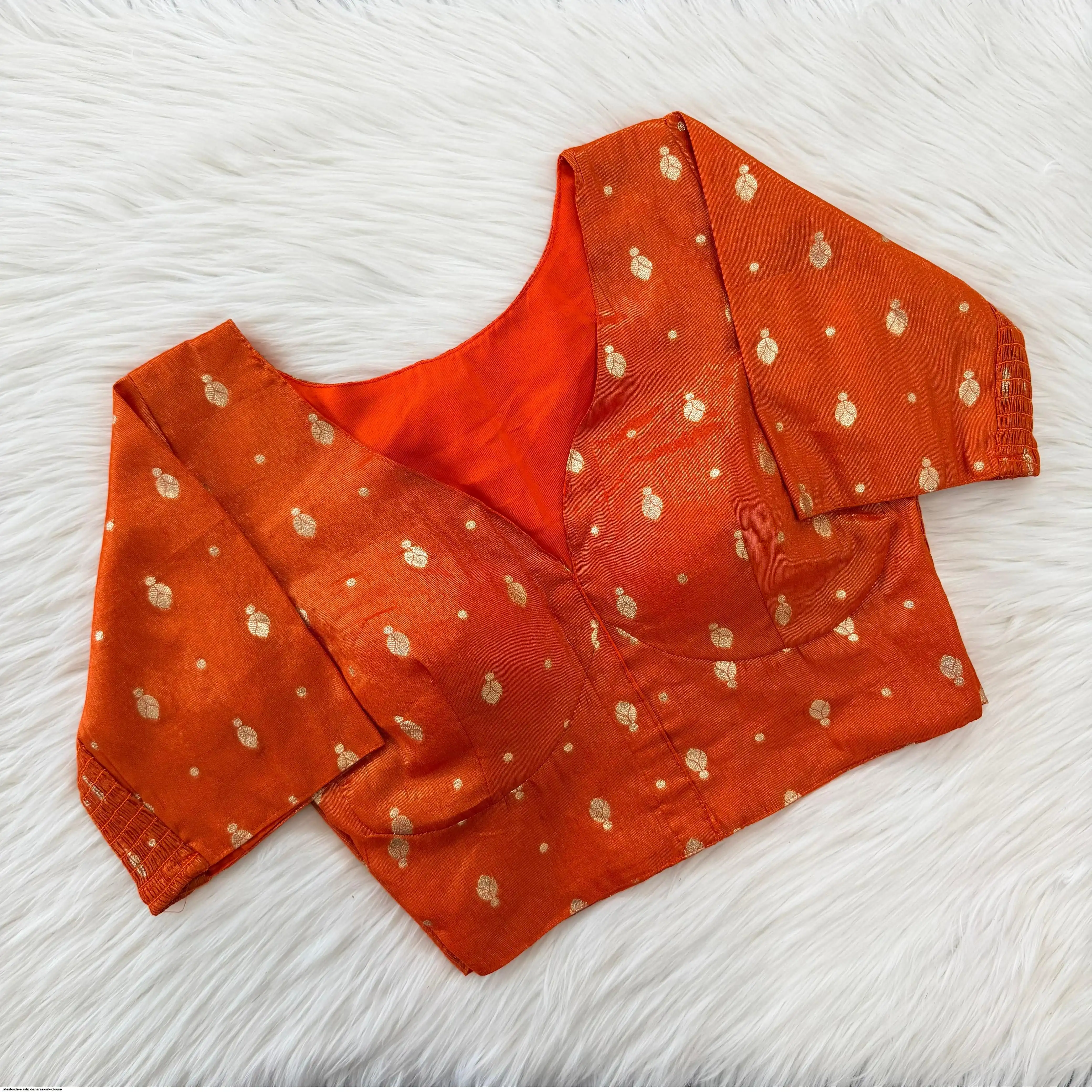 LATEST SIDE ELASTIC BANARASI SILK BLOUSE 1