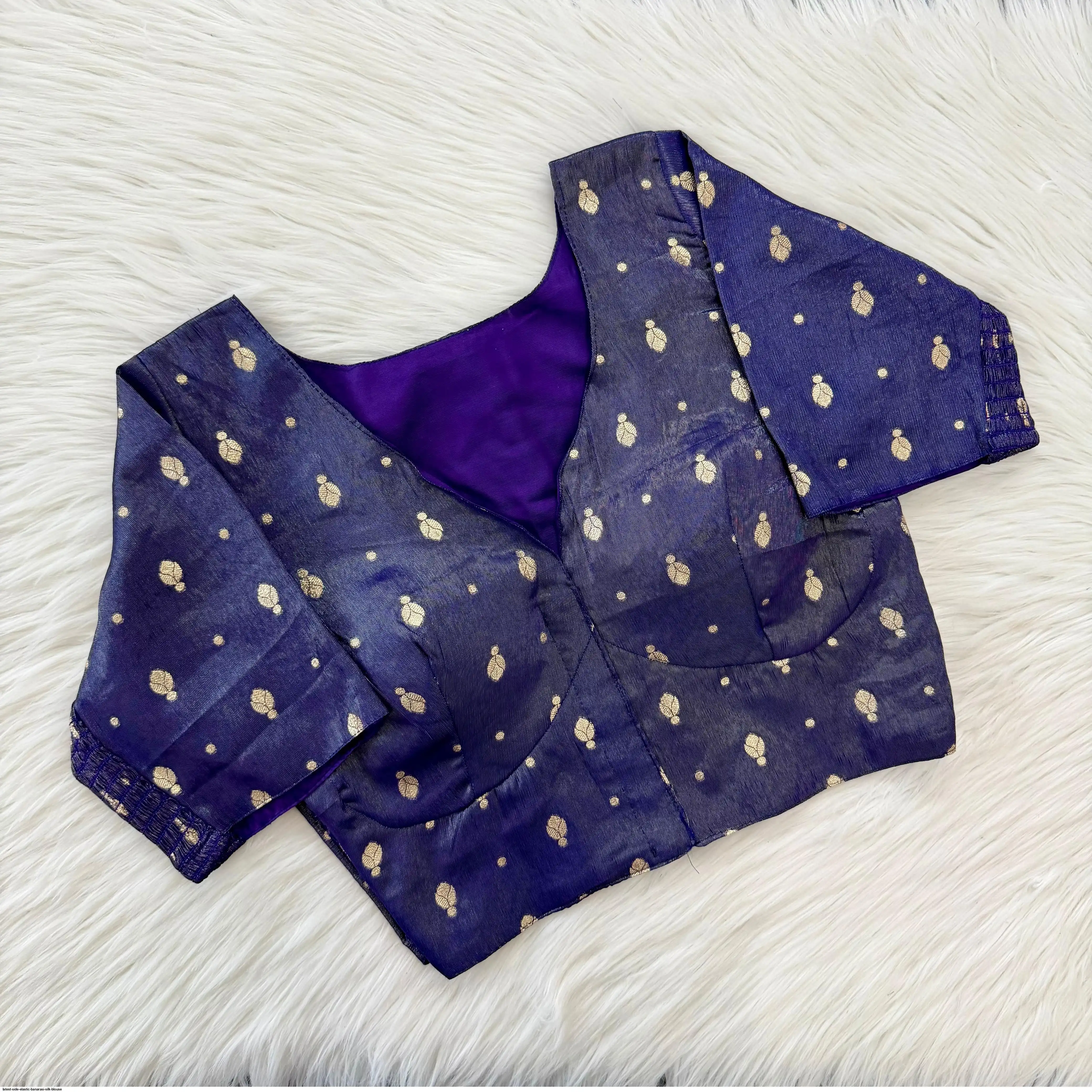 LATEST SIDE ELASTIC BANARASI SILK BLOUSE 2