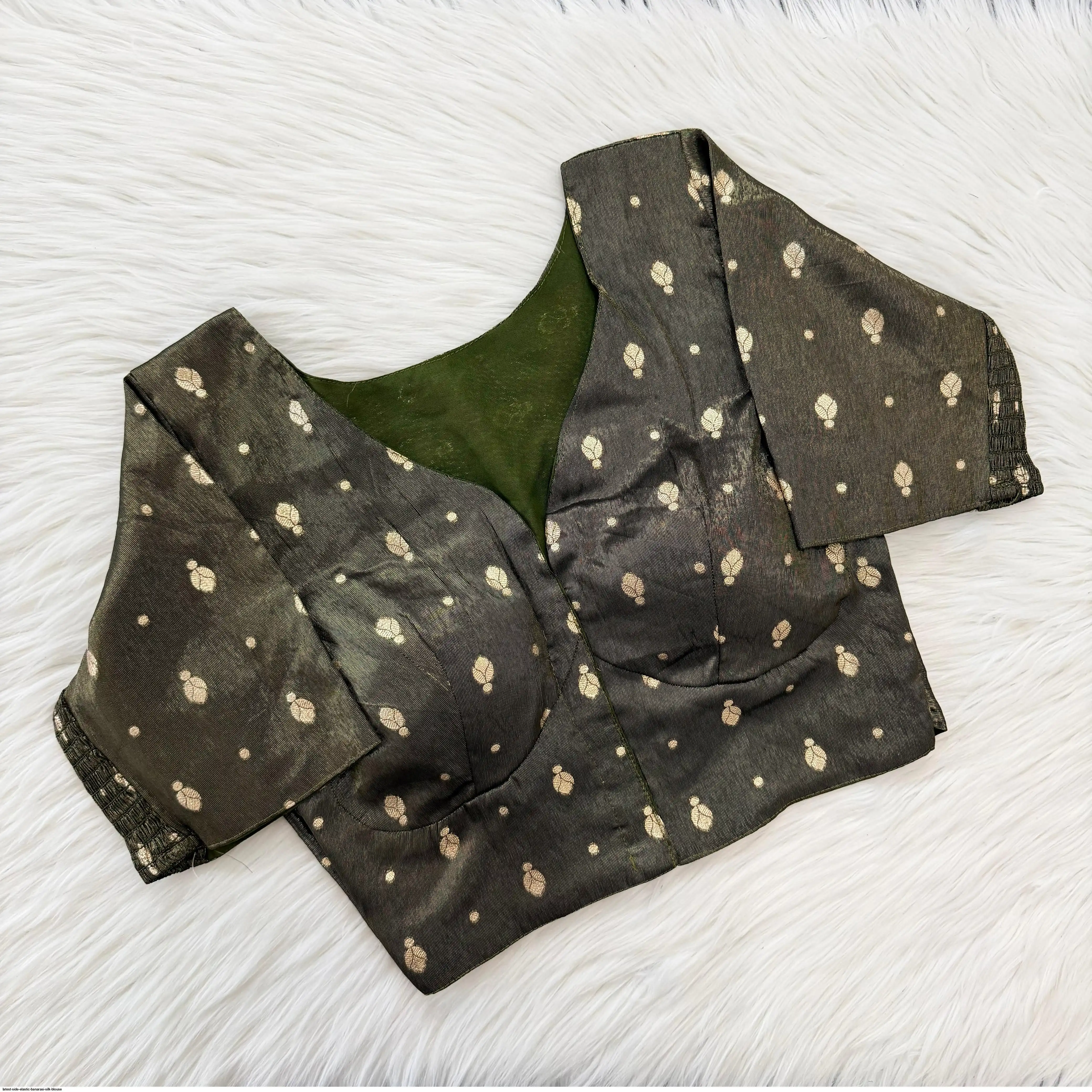 LATEST SIDE ELASTIC BANARASI SILK BLOUSE 3
