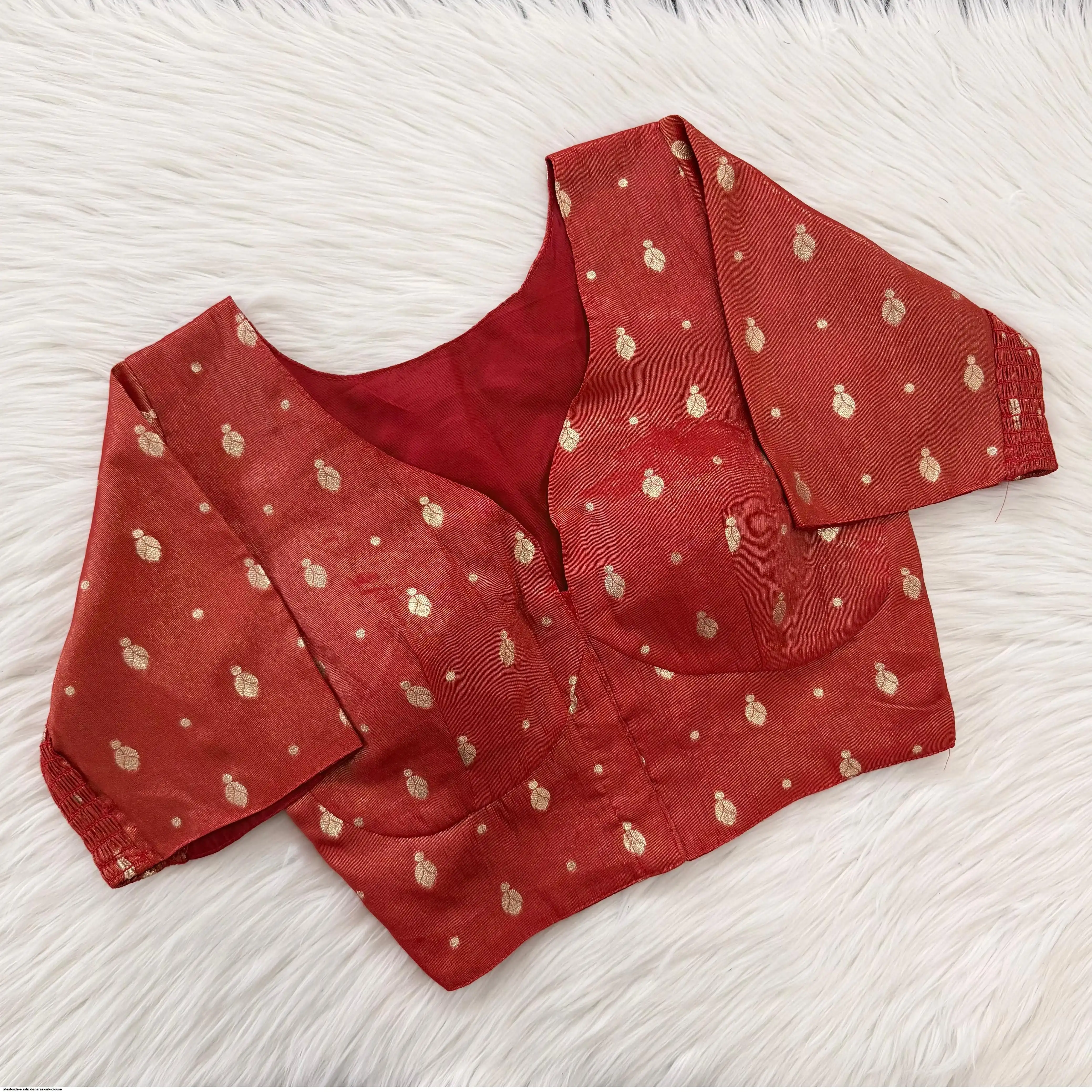 LATEST SIDE ELASTIC BANARASI SILK BLOUSE 6