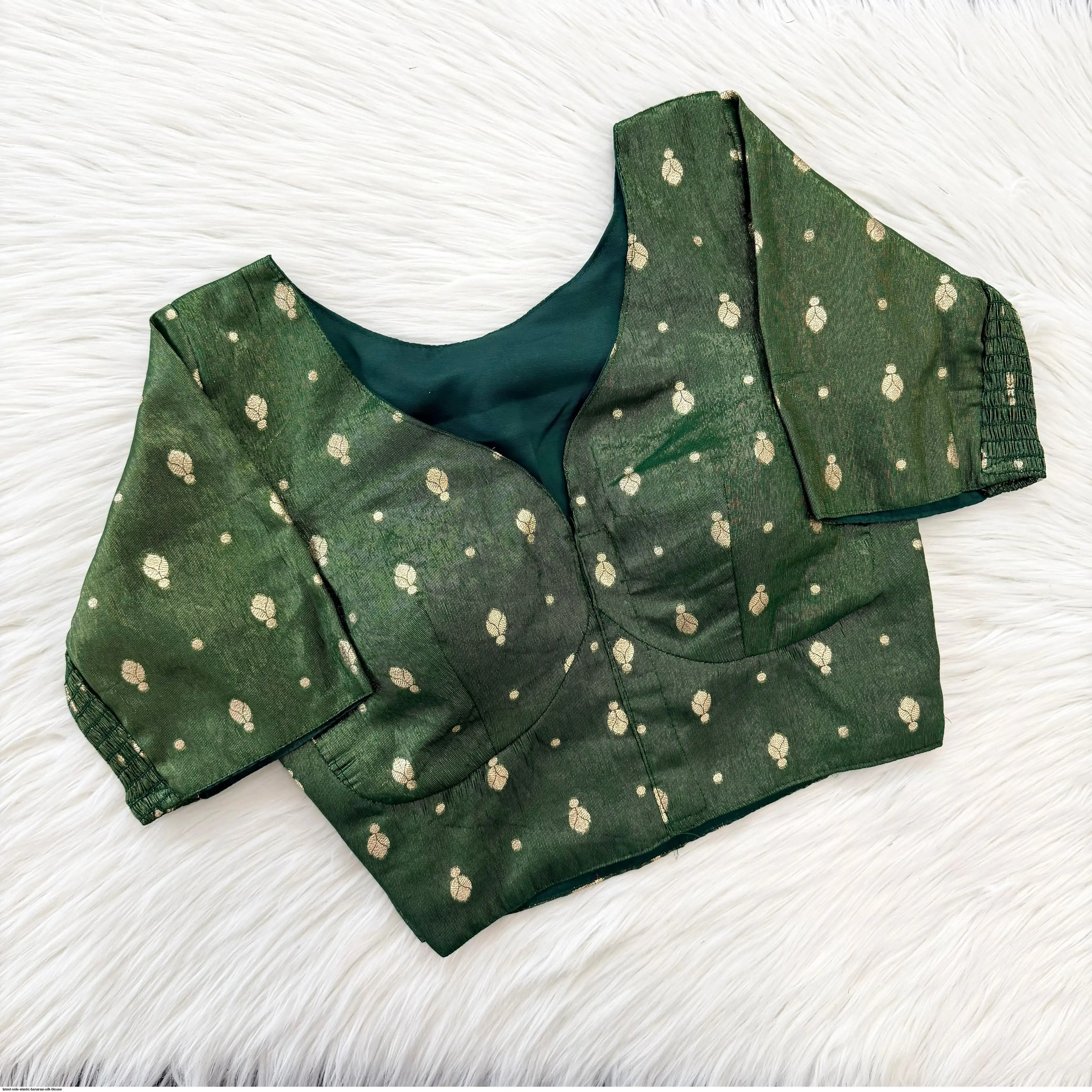 LATEST SIDE ELASTIC BANARASI SILK BLOUSE 7