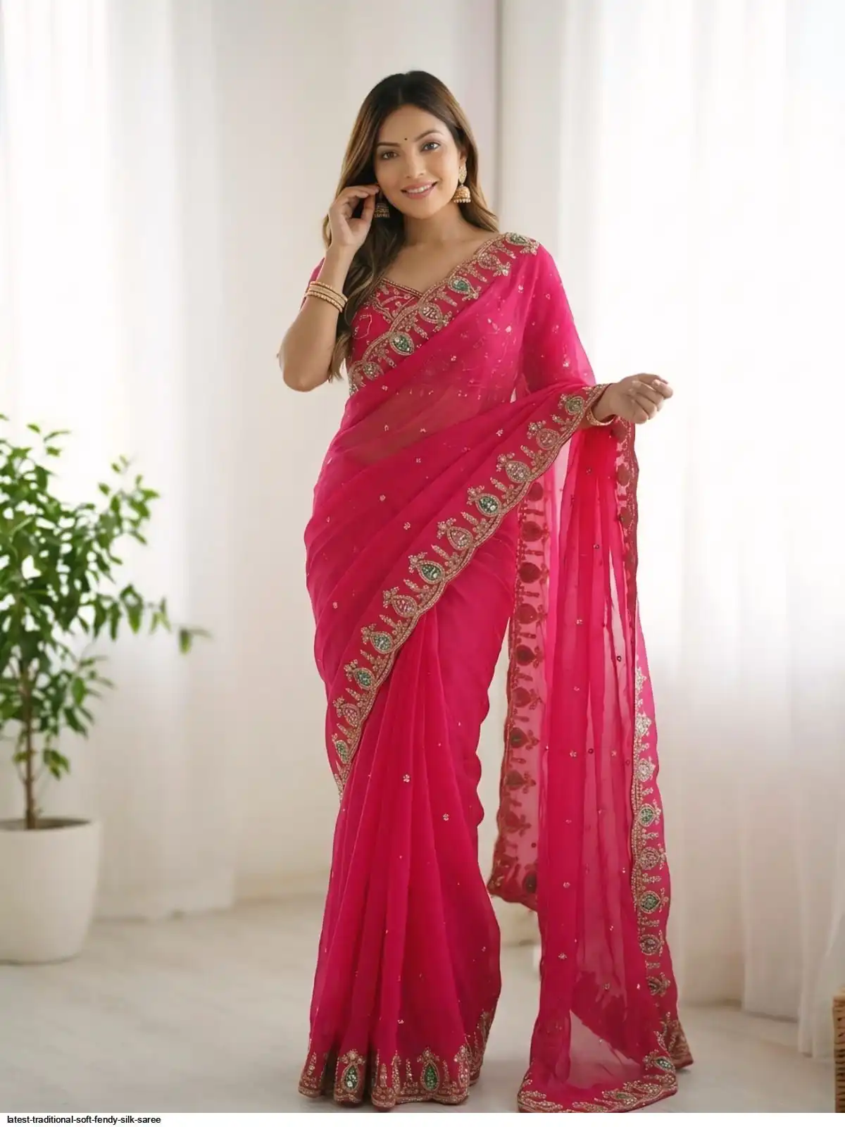 LATEST TRADITIONAL SOFT FENDY SILK SAREE 2