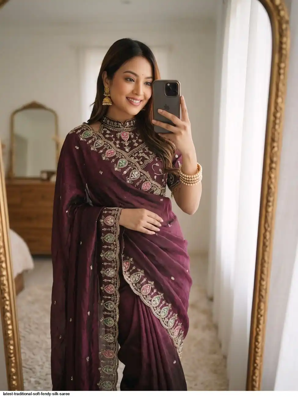 LATEST TRADITIONAL SOFT FENDY SILK SAREE 1