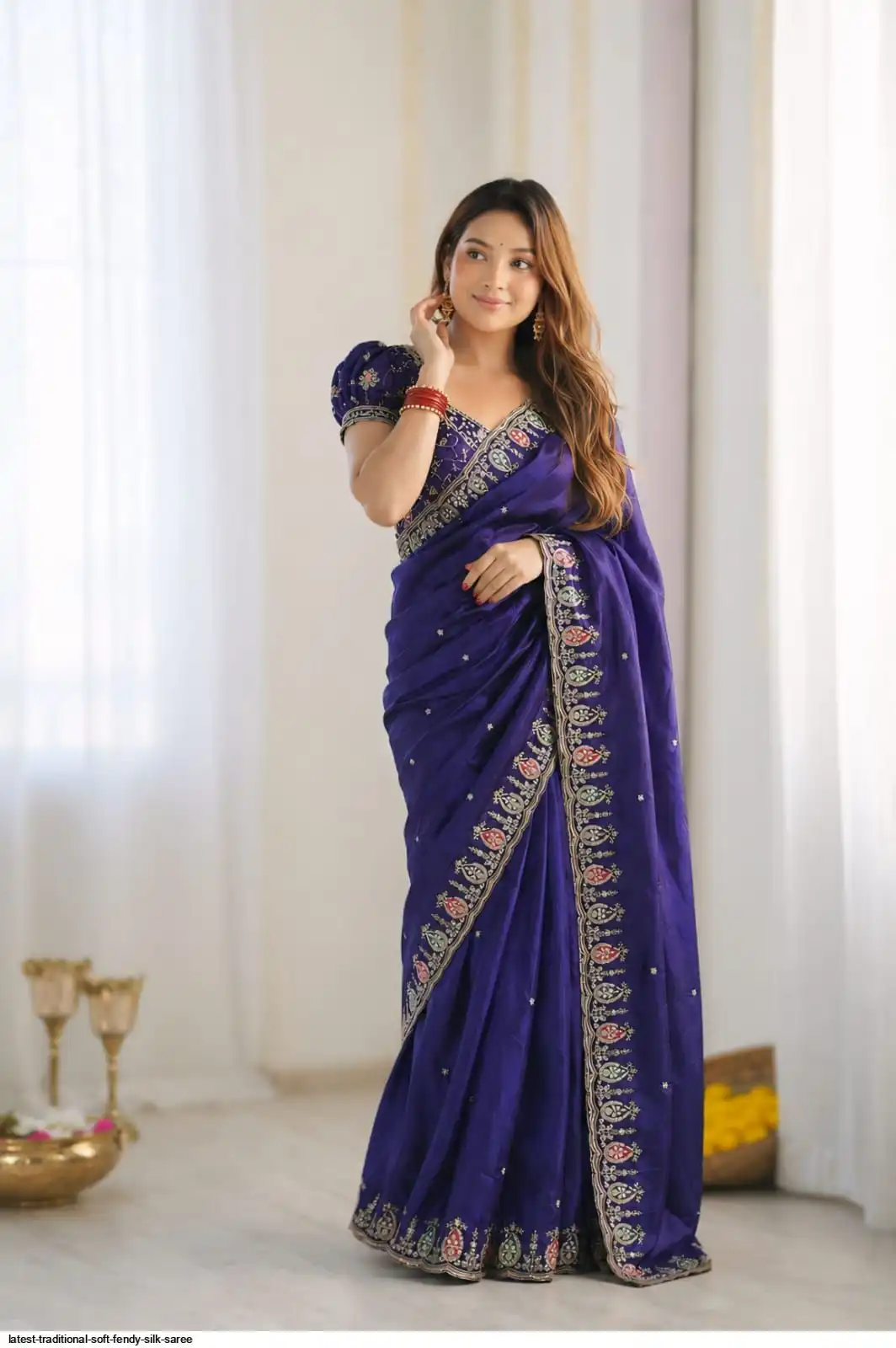 LATEST TRADITIONAL SOFT FENDY SILK SAREE 3