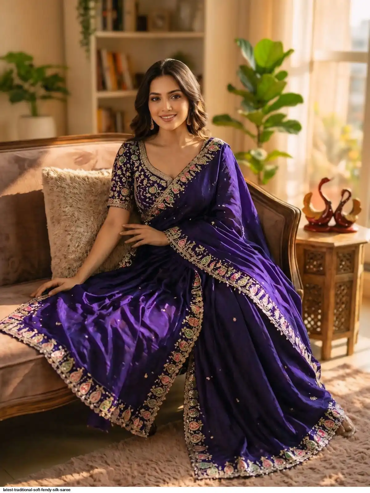 LATEST TRADITIONAL SOFT FENDY SILK SAREE 4