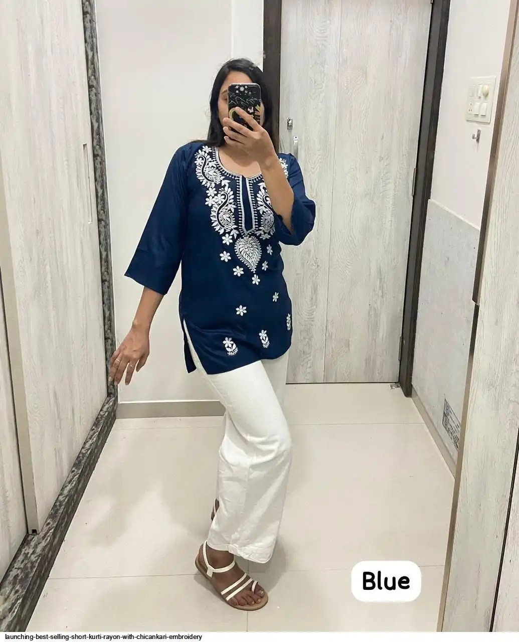 LAUNCHING BEST SHORT KURTI RAYON WITH CHICANKARI EMBROIDERY G