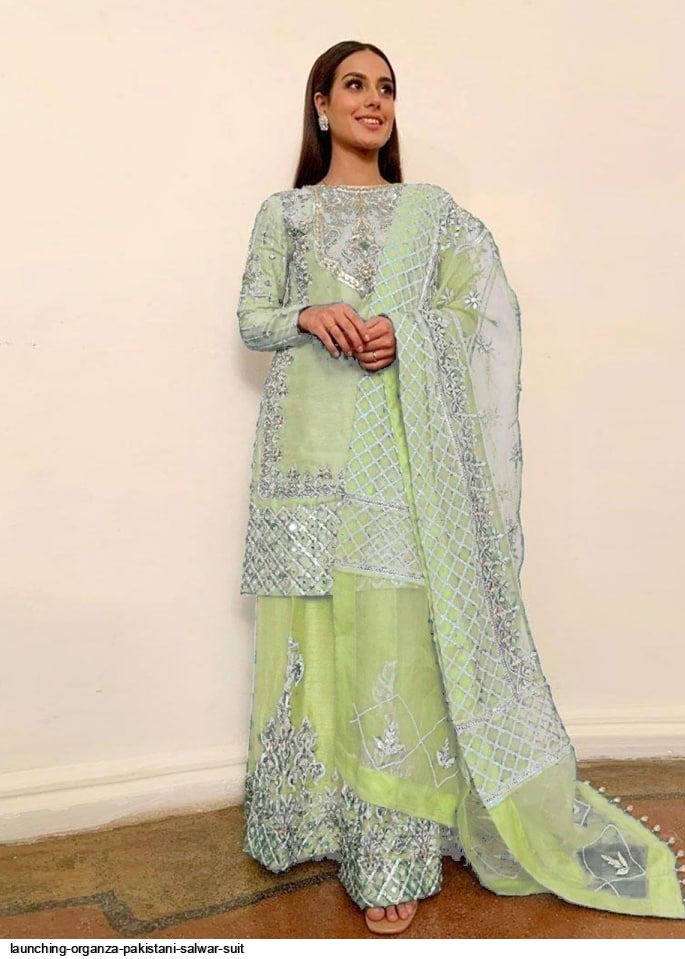 Launching organza pakistani salwar suit