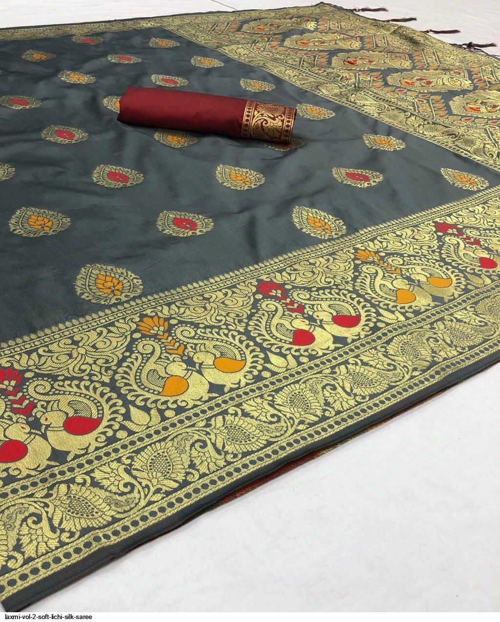 LAXMI VOL 2 SOFT LICHI SILK SAREE F