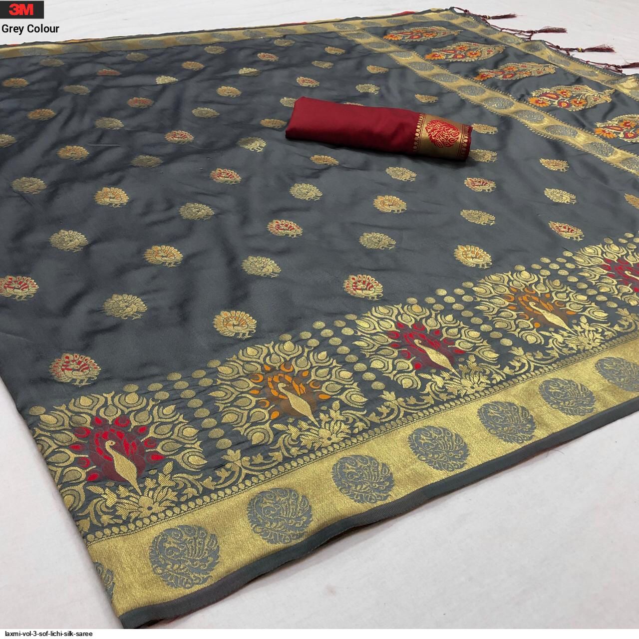 LAXMI VOL 3 SOF LICHI SILK SAREE F