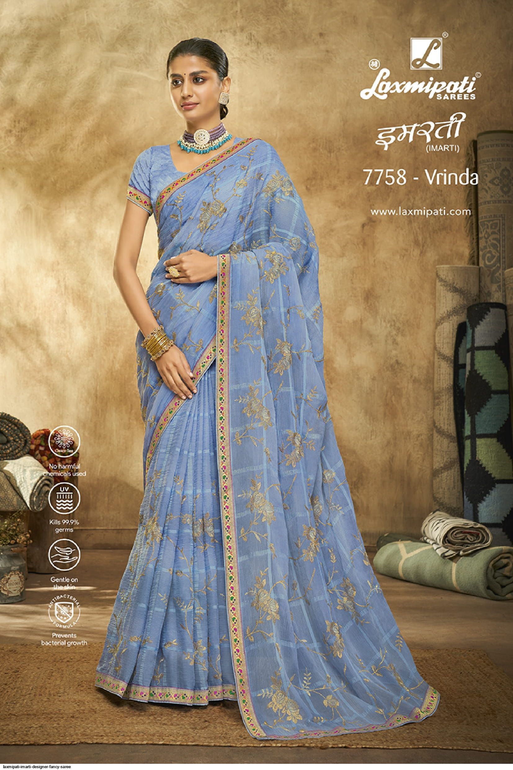 Shop Floral Print Party Traditional Designer Saree Online : 220740 -