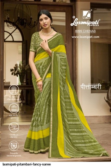 Ragmala Chiffon Pista Green Saree | Laxmipati – Laxmipati Sarees | Sale