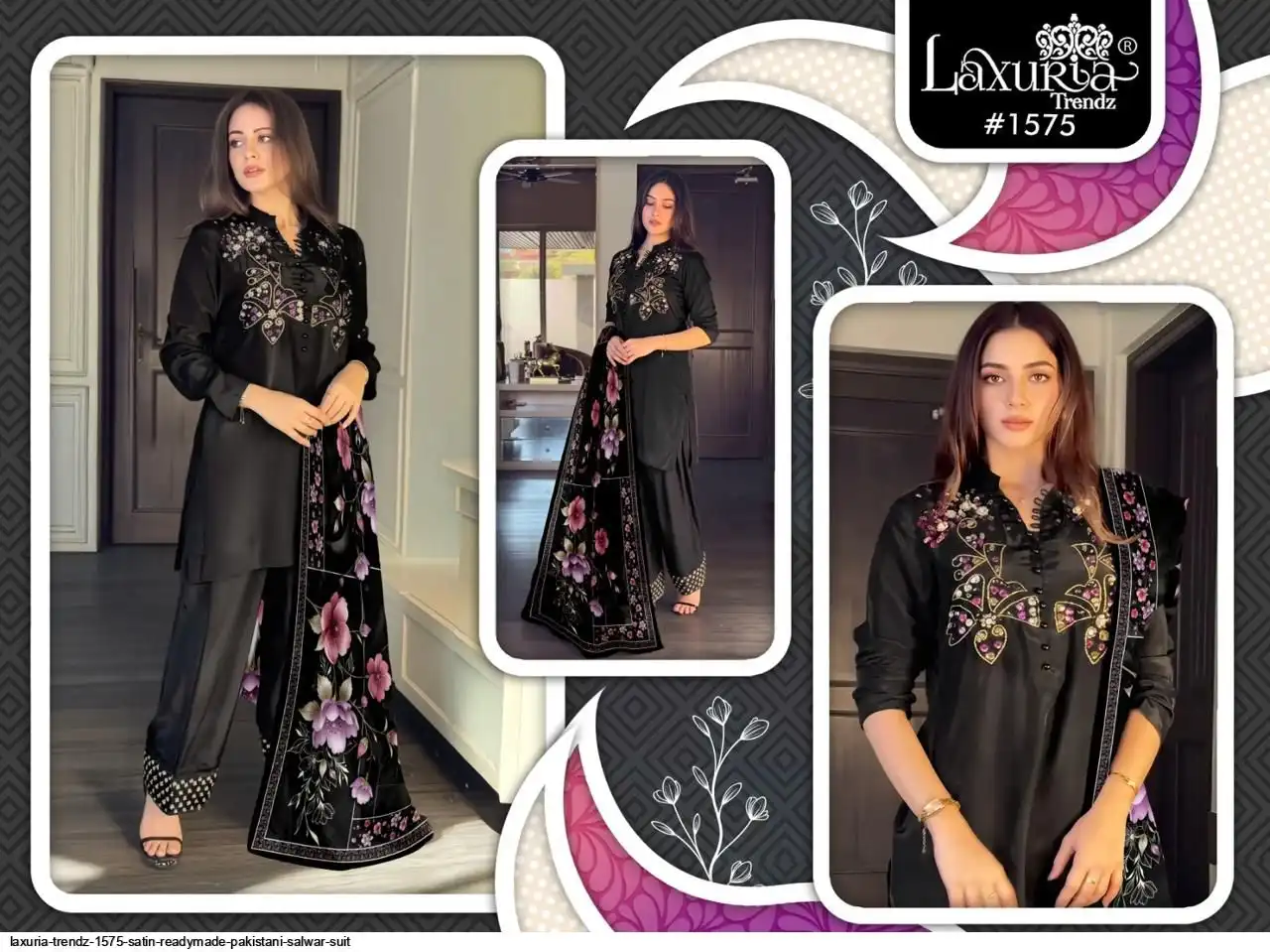 Laxuria Trendz 1575 Satin Readymade Pakistani Salwar Suit